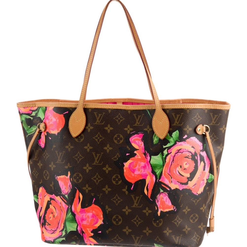 Authentic Louis Vuitton Stephen Sprouse Monogram Roses Neverfull MM Bag Purse